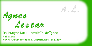 agnes lestar business card